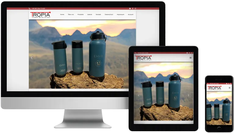 Webseite für ein Lasergravur-Unternehmen zur Kundengewinnung – Abbildung